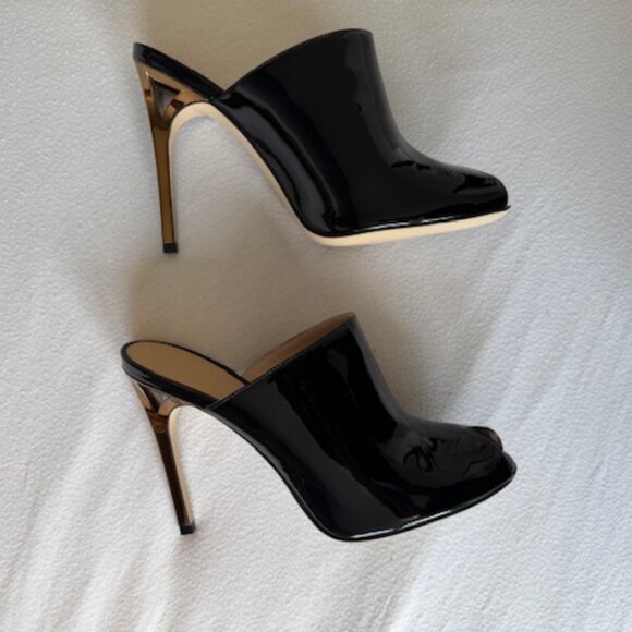 M.Gemi Patent Leather Peep Toe Mules (Never Worn) - Picture 5 of 8